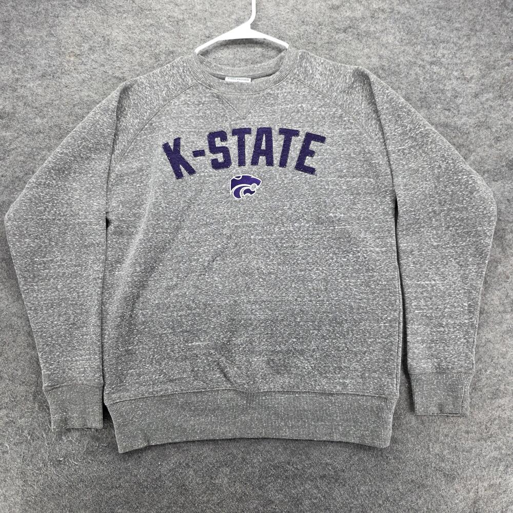 Kansas State Wildcats Sweater Mens Medium Gray NCAA Basketball Pullover Crewneck